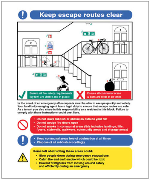 Picture of Keep escape routes clear - multiple occupancy