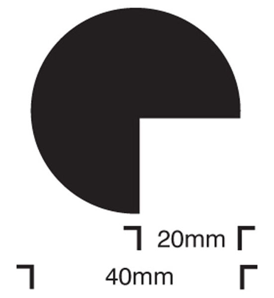 Picture of Impact protection semi-circular 40-40 self adhesive