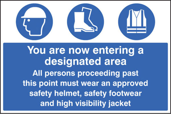 Picture of Entering designated area must wear helmet, footwear & jacket
