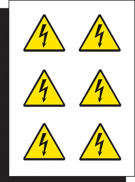Picture of Electricity label 50mm sheet of 6