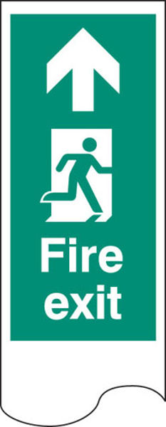 Picture of Door plate (white aluminium) - fire exit right