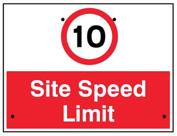 Picture of 10mph Site speed limit, 600x450mm Re-Flex Sign (3mm reflective polypropylen