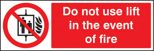 Picture of Do not use lift in the event of fire