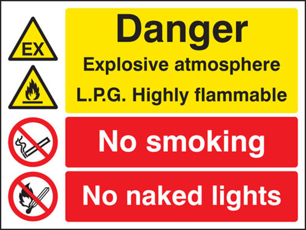 Picture of Explosive atmosphere lpg highly flammable no smoking-naked light