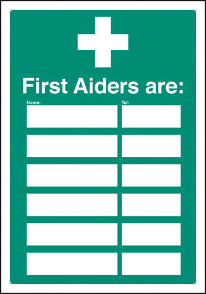Picture of First aiders are (space for 6) adapt-a-sign 215x310mm