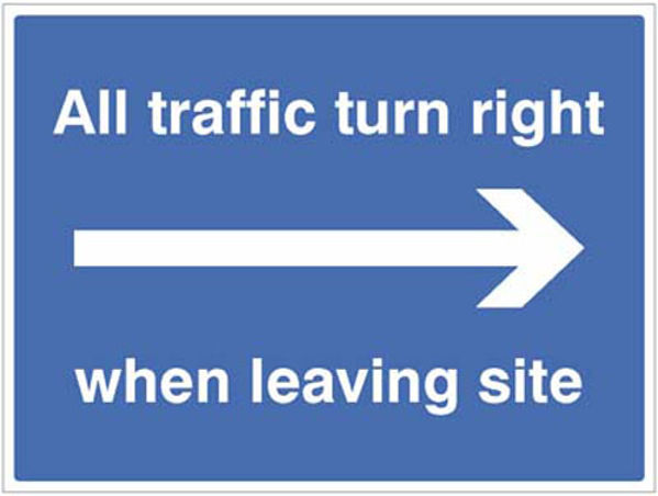 Picture of All traffic turn right when leaving site