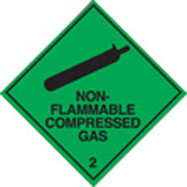 Picture of 100 S-A labels 100x100mm non-flammable compressed gas 2
