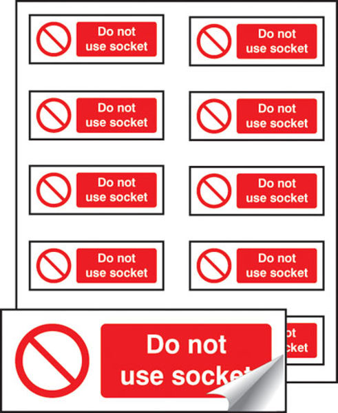 Picture of Do not use socket sheet of 10 labels 40x18mm