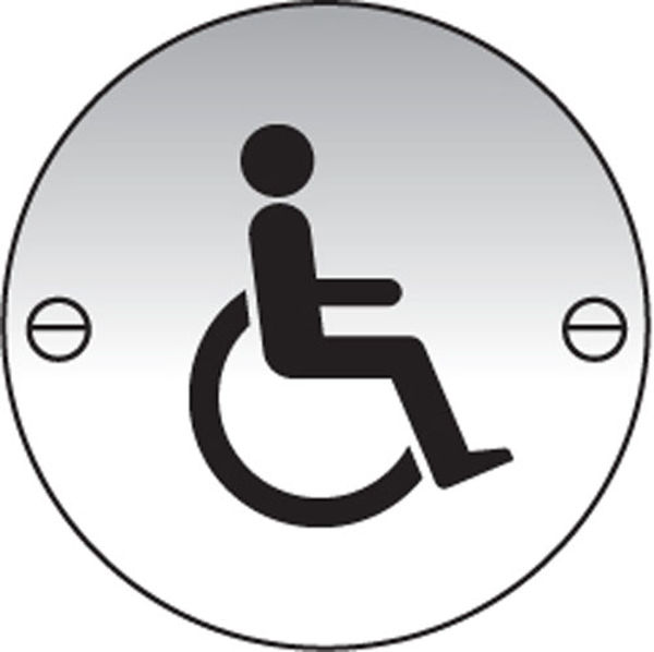 Picture of Disabled symbol 76mm dia aluminium sign