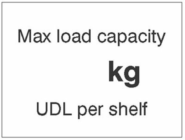 Picture of Max load capacity ___kg UDL per shelf, 100x75mm magnetic PVC
