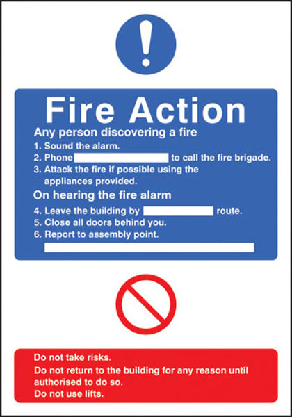 Picture of General fire action with lift adapt-a-sign 215x310mm
