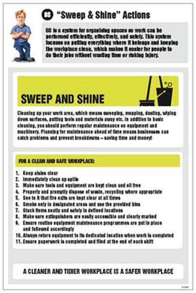 Picture of 6S Sweep & Shine Actions Information Poster 400x600mm rigid plastic