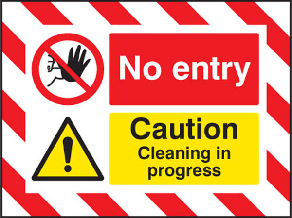 Picture of Door Screen Sign- No entry Caution cleaning in progress 600x450mm