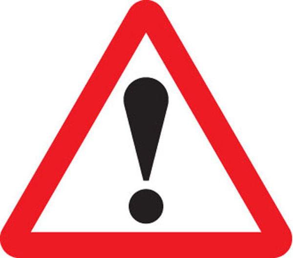 Picture of Warning ! 600mm triangle sign with text variant