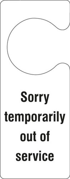 Picture of Sorry Temporarily out of service - door hanger