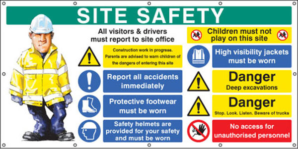 Picture of Site Safety banner (as 58038) c-w eyelets