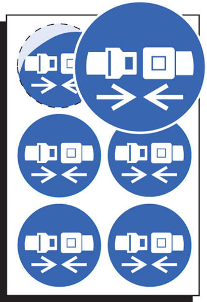 Picture of Seatbelt symbol 65mm dia - sheet of 6