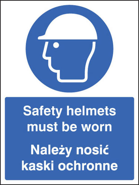 Picture of Safety helmets must be worn (English-polish)