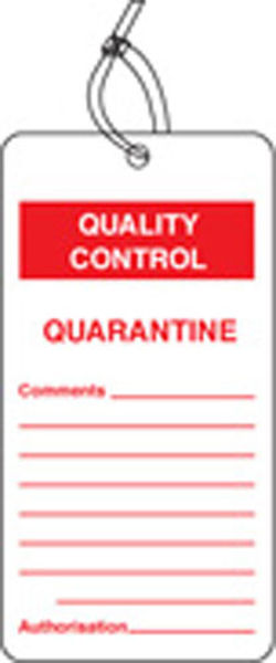Picture of QC tag quarantine pk of 10