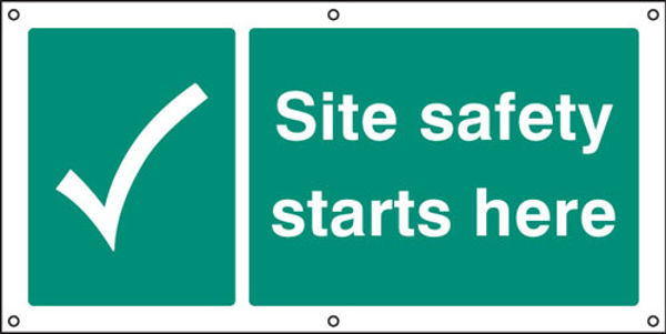 Picture of Site safety starts here banner c-w eyelets