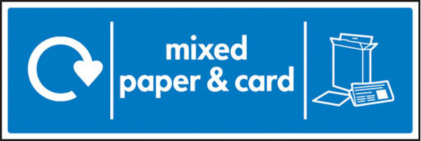 Picture of WRAP Recycling Sign - Mixed Paper & Card