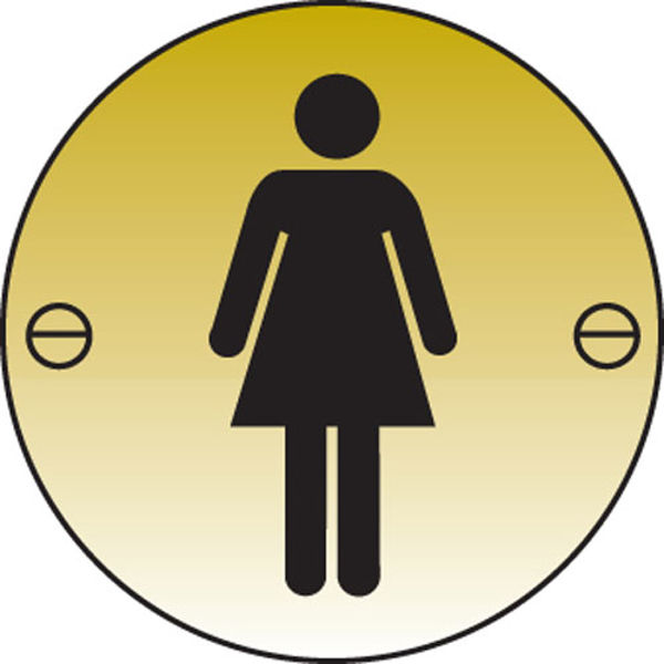 Picture of Ladies symbol 76mm dia brass sign