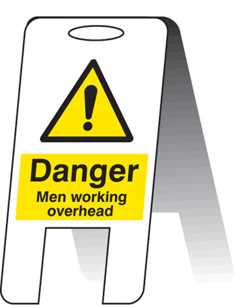 Picture of Men working overhead (self standing folding sign)