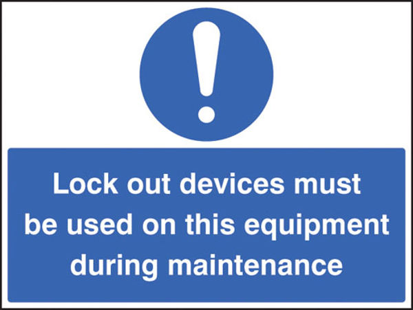Picture of Lockout devices must be used on this equipment during maintenance