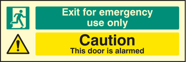 Picture of Exit for emergency use only caution this door is alarmed