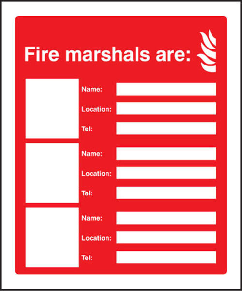 Picture of Fire marshals are (3 names, locations and numbers)
