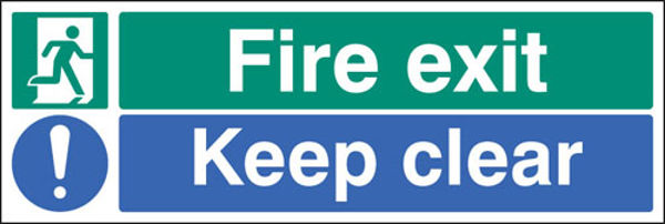 Picture of Fire exit keep clear floor graphic 600x200mm
