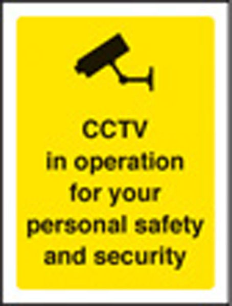 Picture of CCTV in operation for your safety 75x100mm sav on face