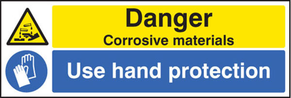 Picture of Danger corrosive materials use hand protection