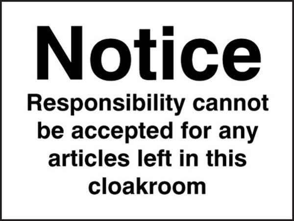 Picture of Notice responsibility cannot be accepted