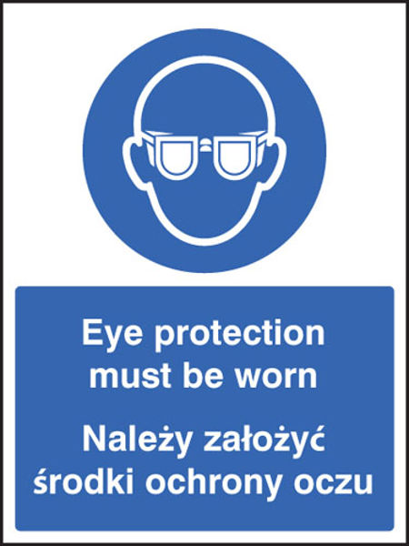Picture of Eye protection must be worn (English-polish)