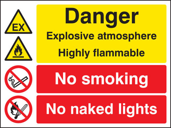Picture of Explosive atmosphere highly flammable no smoking-naked lights