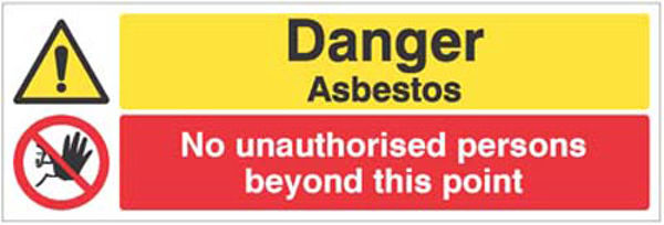 Picture of Danger asbestos No unauthorised persons beyond this point