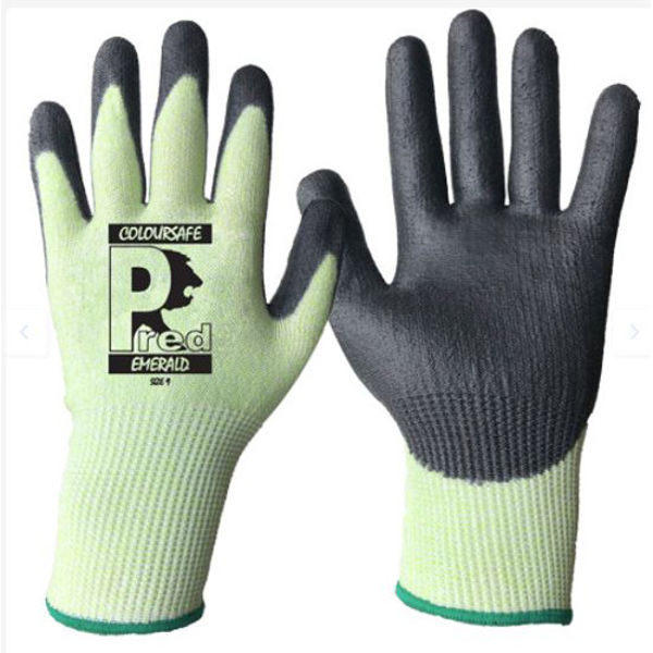 Picture of Pred Green PU Coated Seamless Glove Cut C
