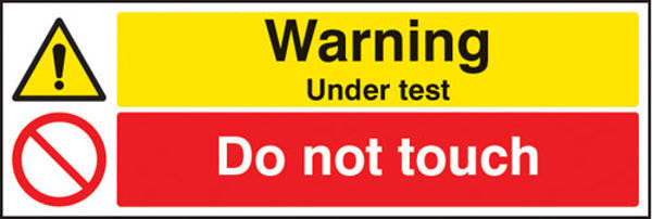 Picture of Warning under test do not touch