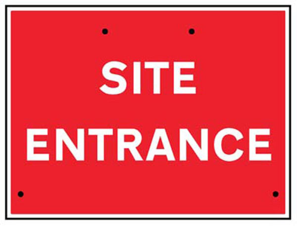 Picture of Site entrance, 600x450mm Re-Flex Sign (3mm reflective polypropylene)