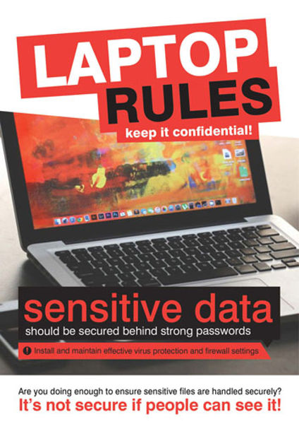 Picture of Data security poster - Laptop rules - 420x594mm synthetic paper