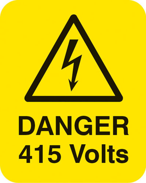 Picture of Danger 415 volts Sheet of 25 labels 40x50mm