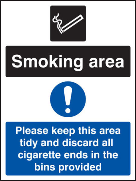 Picture of Smoking area keep area tidy and discard all ends in bins
