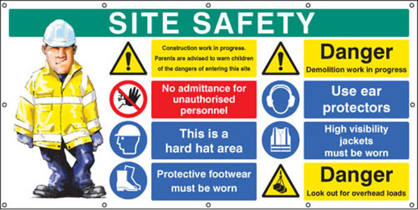 Picture of Site Safety banner (as 58037) c-w eyelets