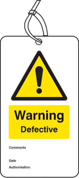 Picture of Warning defective double sided safety tags (pack of 10)