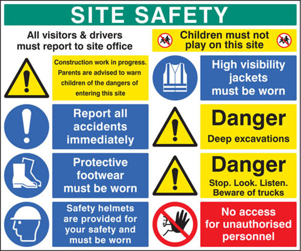 Picture of Site safety board 1200x1000mm 3mm pvc