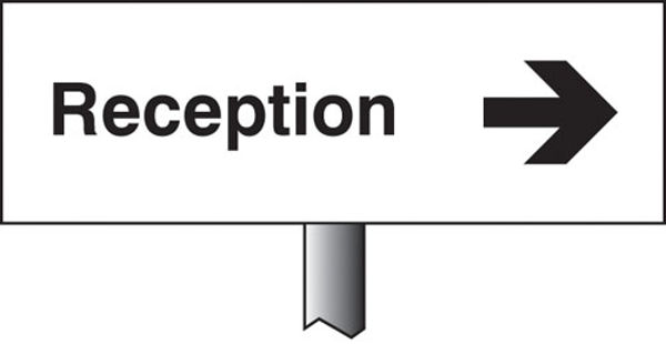 Picture of Reception right verge sign 450x150mm (post 800mm)