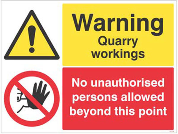 Picture of Warning Quarry workings, no unathorised persons