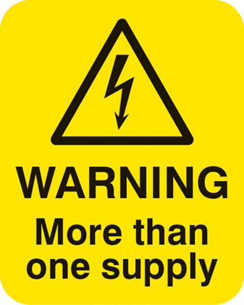 Picture of Warning more than one supply Sheet of 25 labels 40x50mm