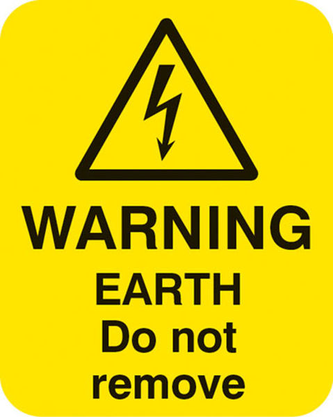Picture of Warning earth do not remove Sheet of 25 labels 40x50mm
